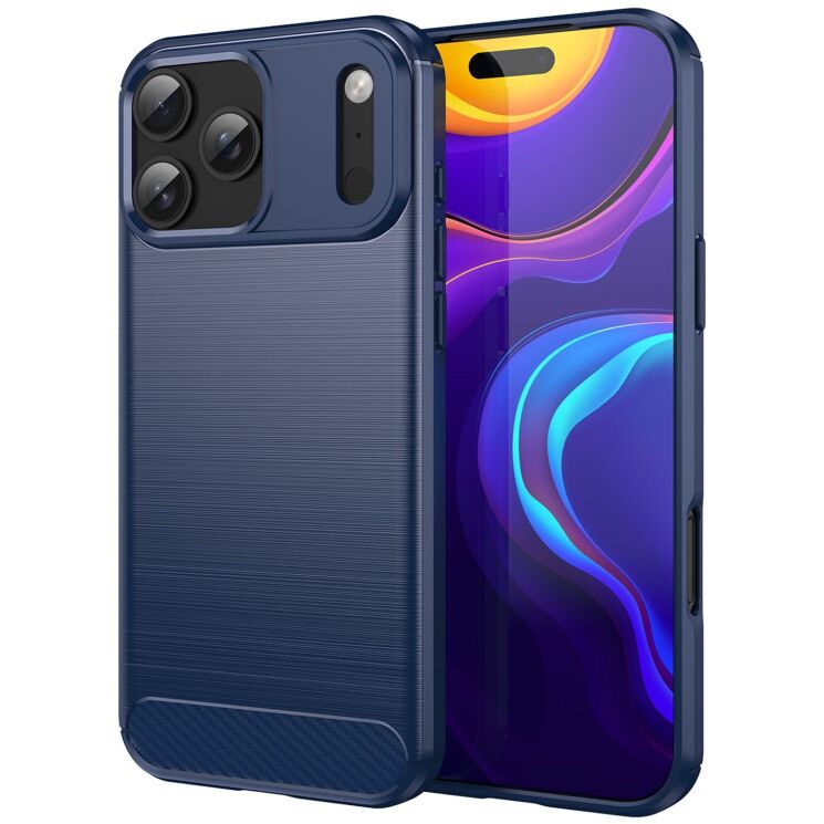 Захисний чохол UniCase Carbon для Apple iPhone 17 Pro Max - Blue: фото 1 з 11