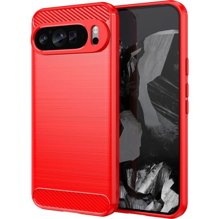 Защитный чехол UniCase Carbon для Google Pixel 9 Pro XL - Red: фото 1 из 8