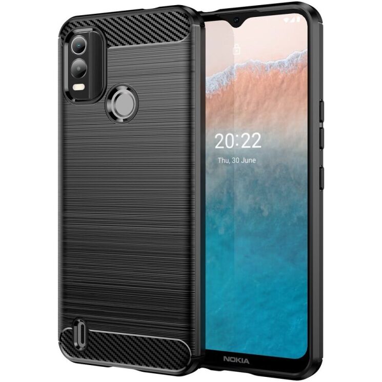 Защитный чехол UniCase Carbon для Nokia C21 Plus - Black: фото 1 из 8