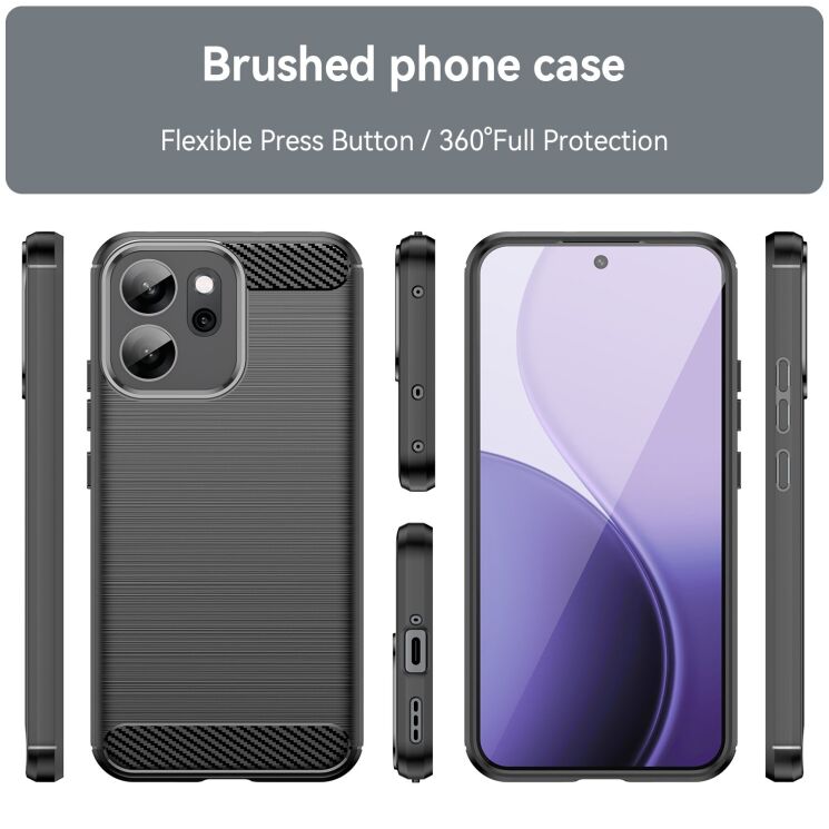 Захисний чохол UniCase Carbon для OPPO Reno 14 FS 5G - Black: фото 5 з 10