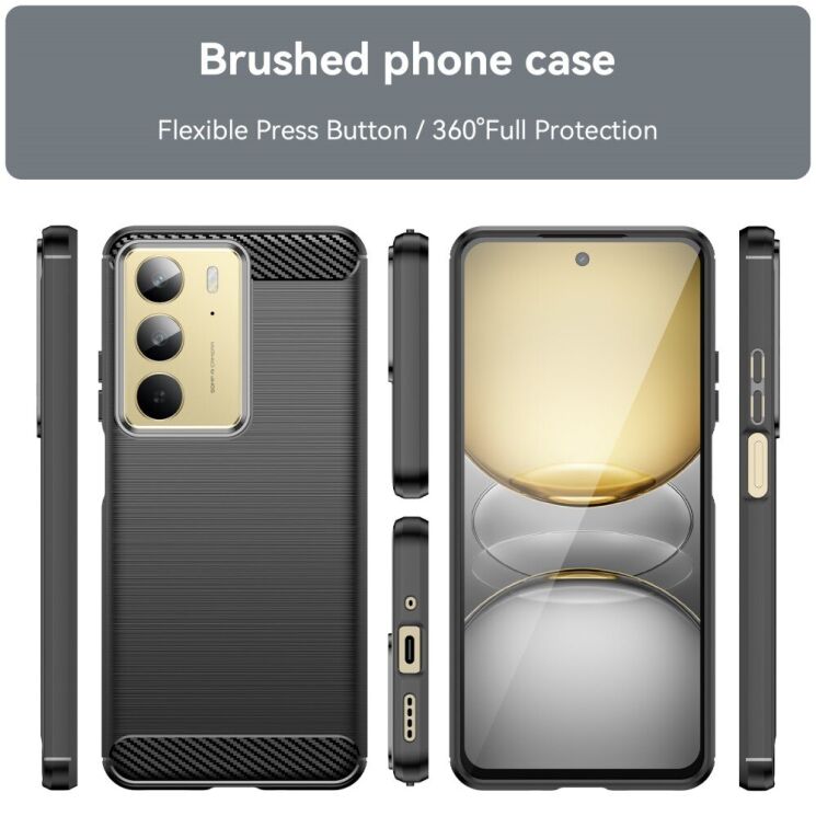 Защитный чехол UniCase Carbon для Realme C75 - Black: фото 3 из 8