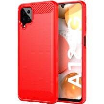 Защитный чехол UniCase Carbon для Samsung Galaxy A12 (A125) / A12 Nacho (A127) - Red: фото 1 из 10