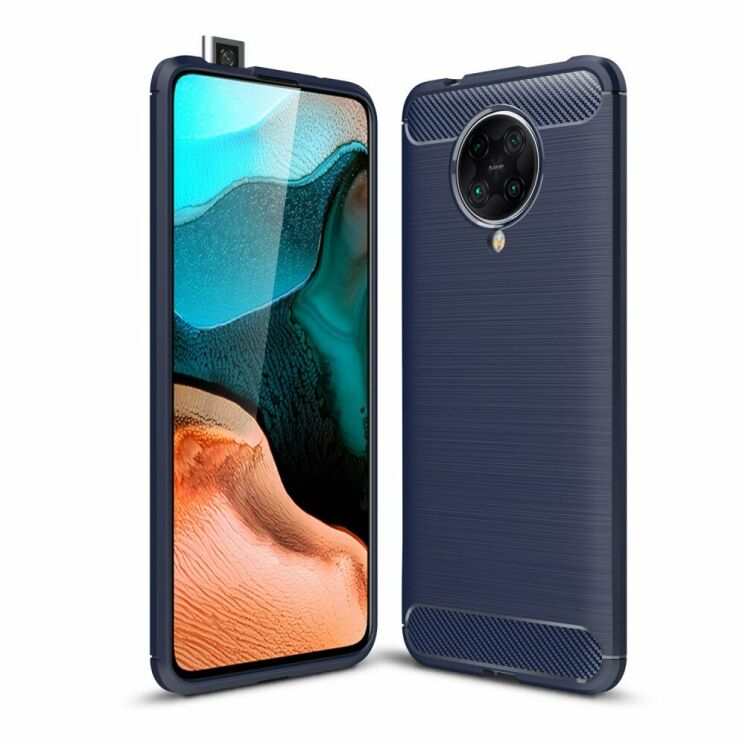 Защитный чехол UniCase Carbon для Xiaomi Poco F2 Pro / Redmi K30 Pro - Dark Blue: фото 1 из 10