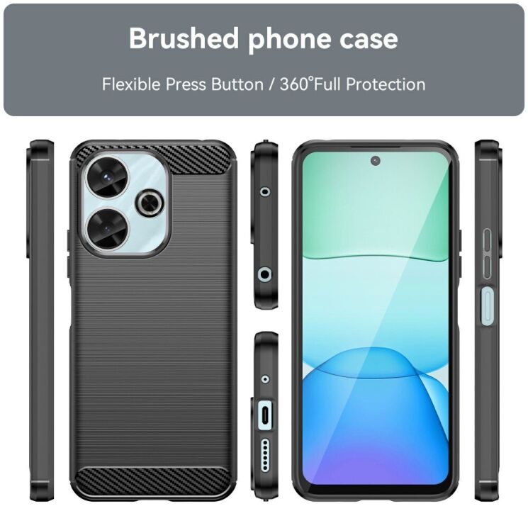 Защитный чехол UniCase Carbon для Xiaomi Redmi 13 - Black: фото 3 из 10