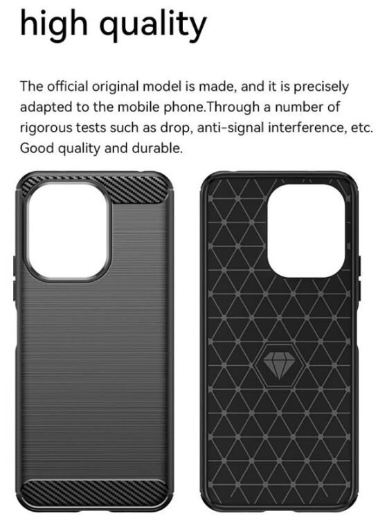 Защитный чехол UniCase Carbon для Xiaomi Redmi 13 - Black: фото 9 из 10