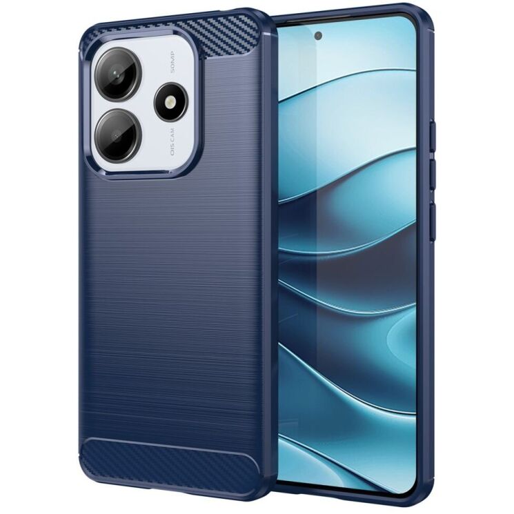 Защитный чехол UniCase Carbon для Xiaomi Redmi Note 14 5G - Blue: фото 1 из 8