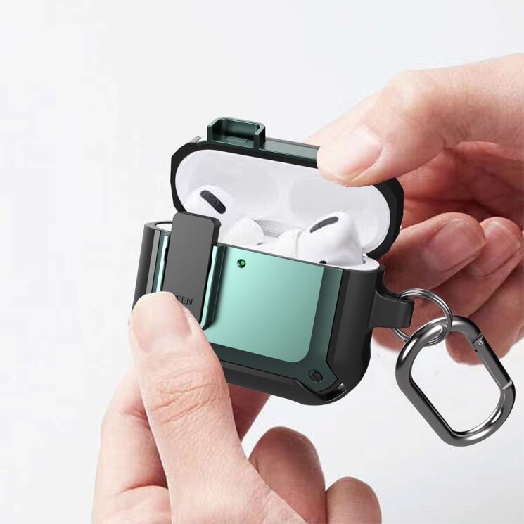 Защитный чехол UniCase Defender Cover для Apple AirPods 4 - Green: фото 2 из 8