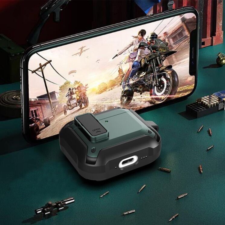 Защитный чехол UniCase Defender Cover для Apple AirPods 4 - Green: фото 6 из 8
