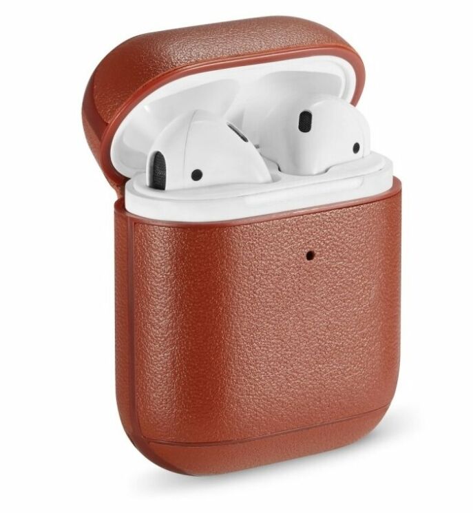 Защитный чехол UniCase Leather Cover для Apple AirPods 1 / 2 - Brown: фото 1 из 14