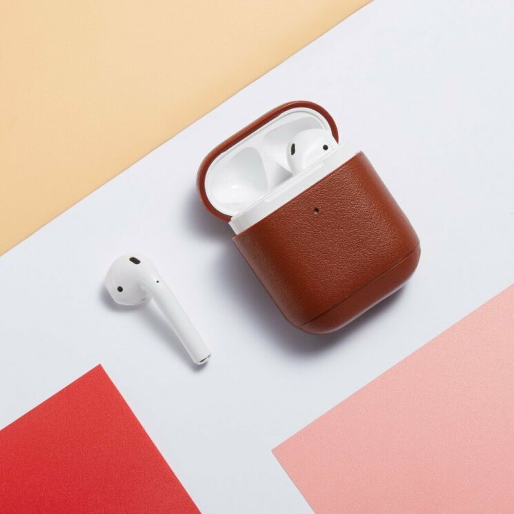 Защитный чехол UniCase Leather Cover для Apple AirPods 1 / 2 - Brown: фото 12 из 14