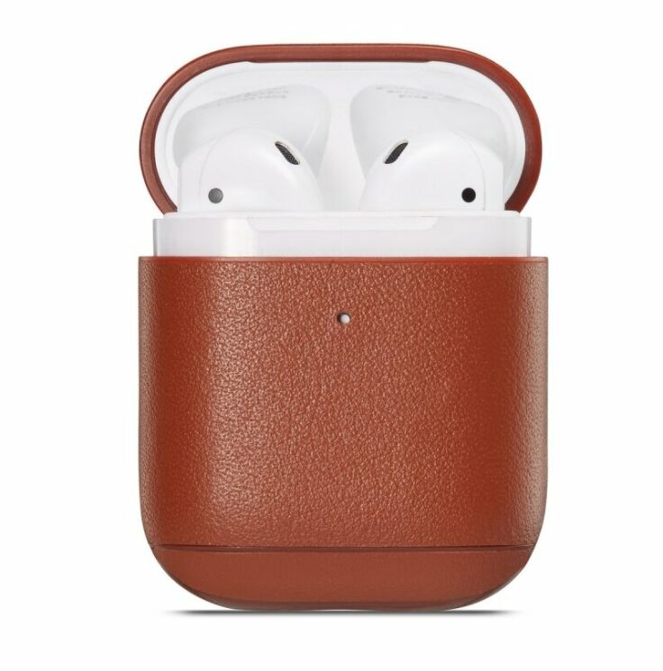 Защитный чехол UniCase Leather Cover для Apple AirPods 1 / 2 - Brown: фото 8 из 14