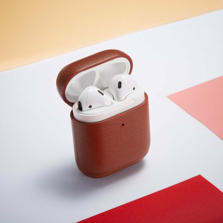 Защитный чехол UniCase Leather Cover для Apple AirPods 1 / 2 - Brown: фото 14 из 14
