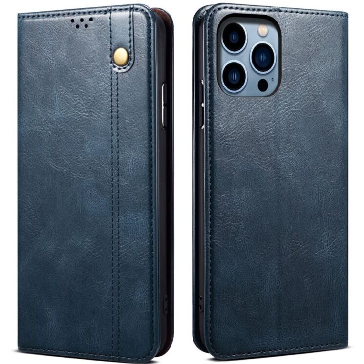 Захисний чохол UniCase Leather Wallet для Apple iPhone 16 Pro Max - Blue: фото 1 з 6