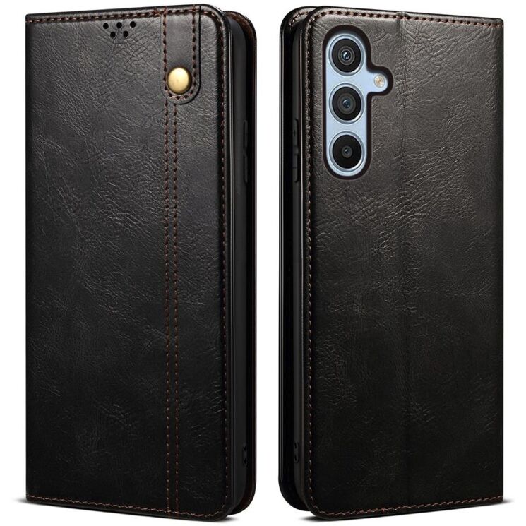 Защитный чехол UniCase Leather Wallet для Samsung Galaxy A25 (A256) - Black: фото 1 из 12