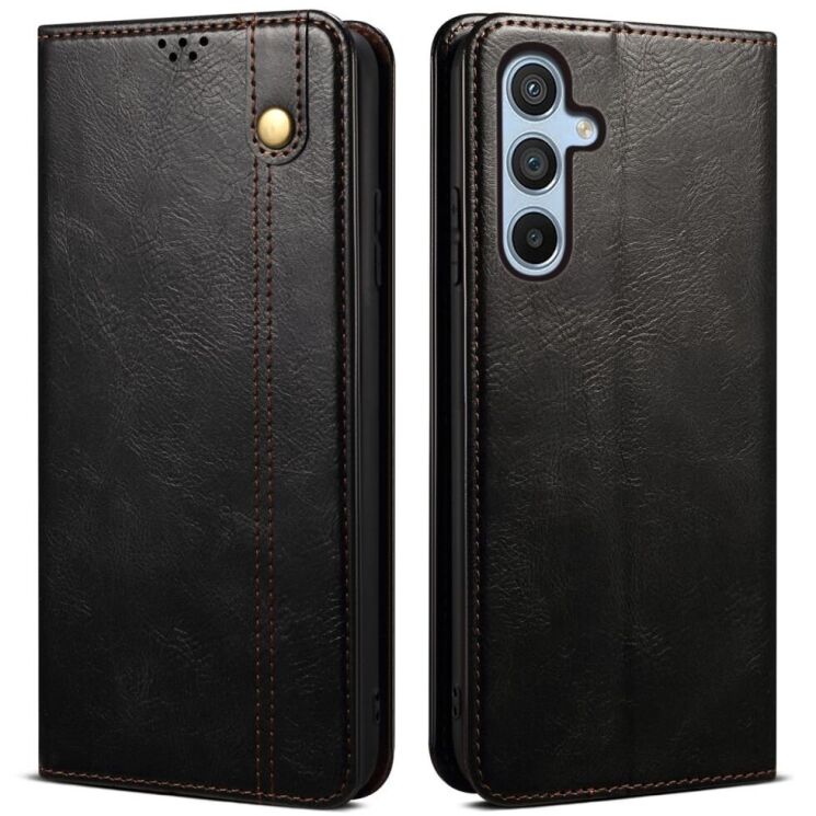 Защитный чехол UniCase Leather Wallet для Samsung Galaxy M15 (M156) - Black: фото 1 из 6