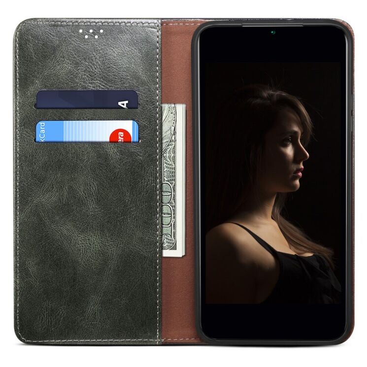Защитный чехол UniCase Leather Wallet для Xiaomi Poco F6 Pro - Green: фото 2 из 7