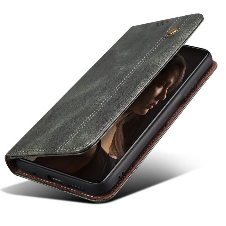 Защитный чехол UniCase Leather Wallet для Xiaomi Poco F6 Pro - Green: фото 4 из 7