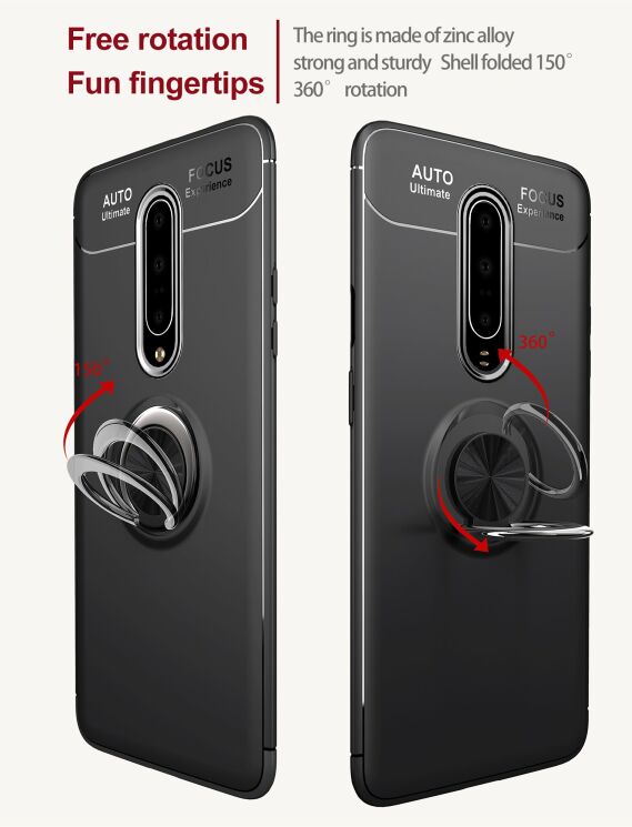 Захисний чохол UniCase Magnetic Ring для OnePlus 7 Pro - Black: фото 4 з 10