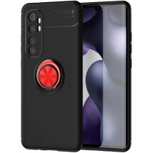 Чехол с магнитным кольцом UniCase Magnetic Ring для Xiaomi Mi Note 10 Lite - Black / Red: фото 1 из 6