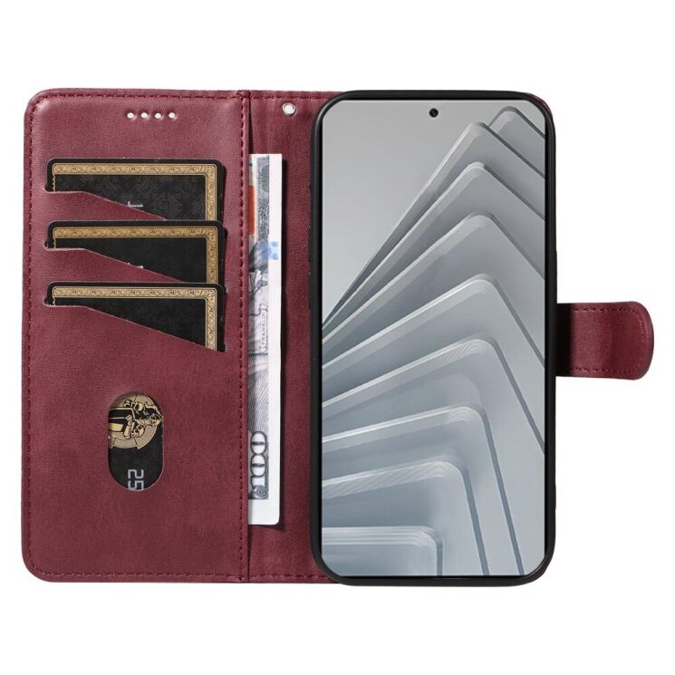 Защитный чехол UniCase T-Shape Lines для Xiaomi Redmi Note 14 4G - Wine Red: фото 4 из 8