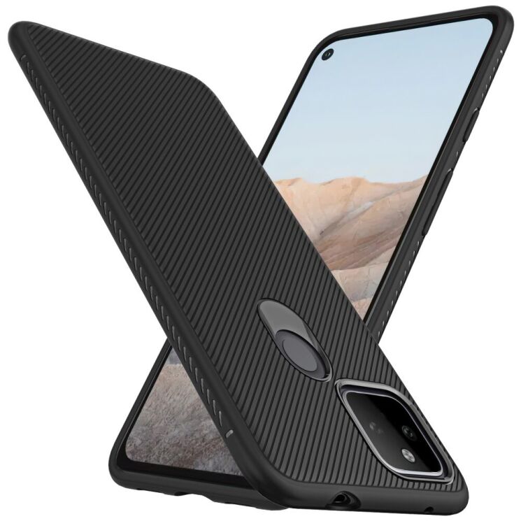 Захисний чохол UniCase Twill Soft для Google Pixel 5a - Black: фото 2 з 8