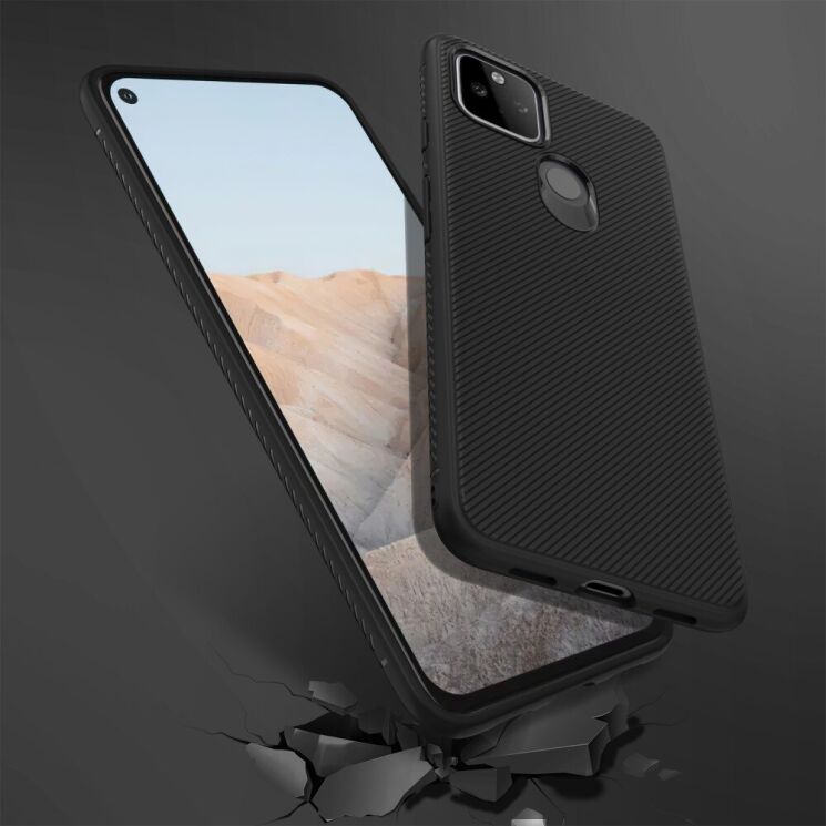 Захисний чохол UniCase Twill Soft для Google Pixel 5a - Black: фото 4 з 8