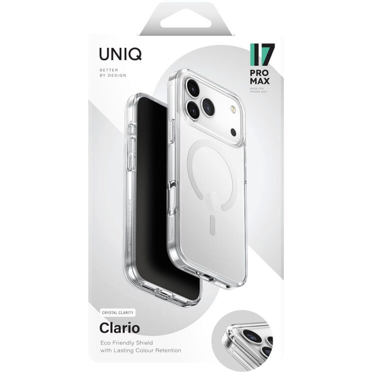 Защитный чехол UNIQ Clario MagSafe для iPhone 17 Pro Max (UNIQ- IP6.9P(2025)-CLARMLCLR) - Clear: фото 6 из 7