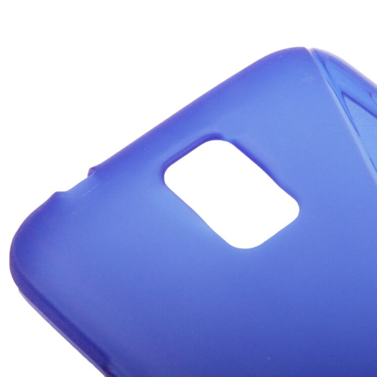 Силиконовая накладка Deexe S Line для Samsung S5 mini (G800) - Blue: фото 4 из 5