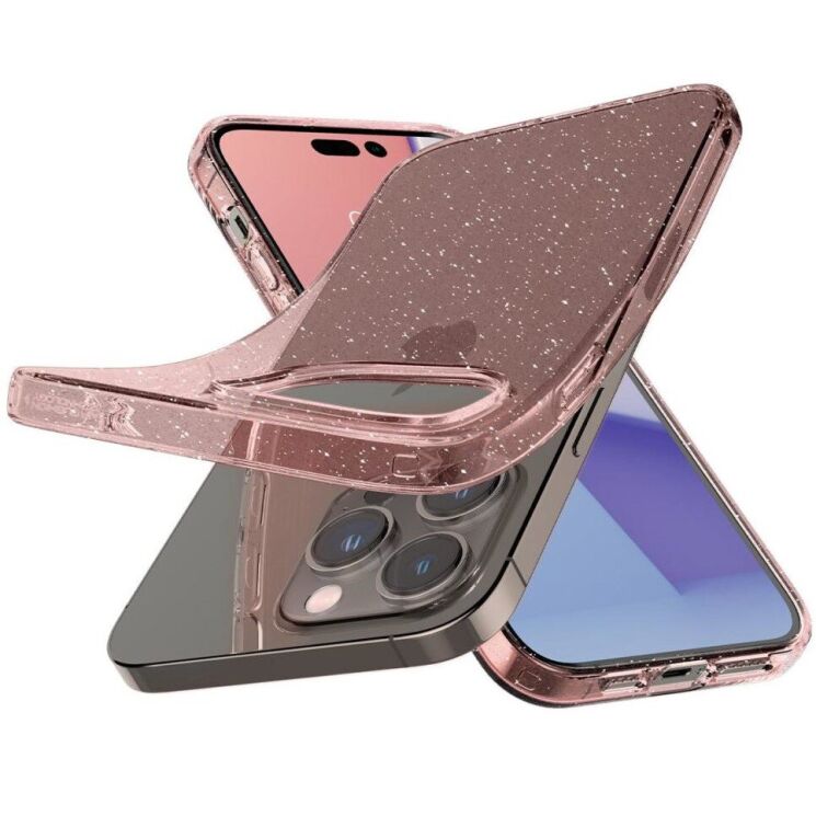 Защитный чехол Spigen (SGP) Liquid Crystal Glitter для Apple iPhone 14 Pro - Rose Quartz: фото 3 из 13