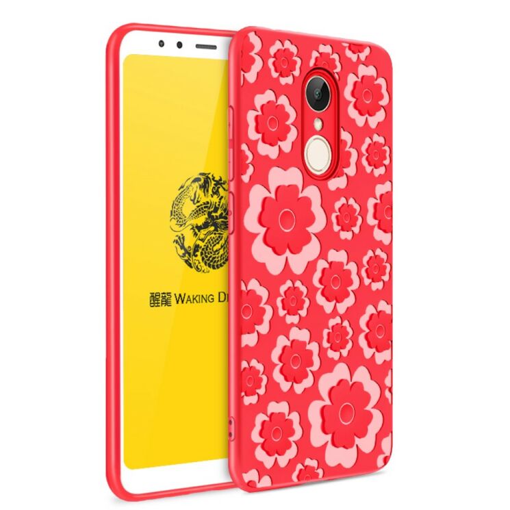 Силиконовый чехол UniCase 3D Flower Series для Xiaomi Redmi 5 - Red: фото 1 из 4