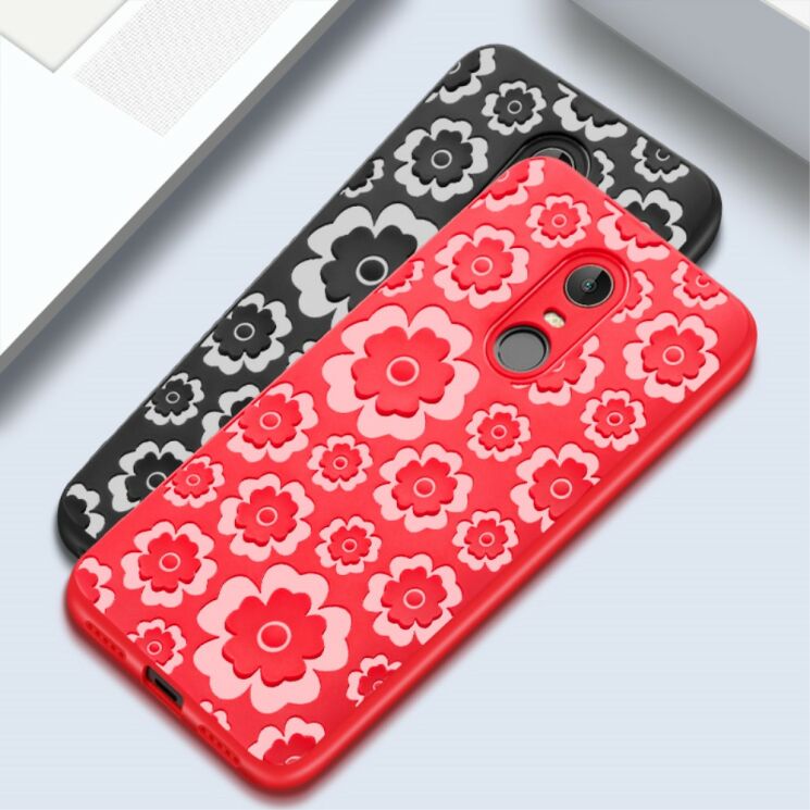 Силиконовый чехол UniCase 3D Flower Series для Xiaomi Redmi 5 - Red: фото 4 из 4
