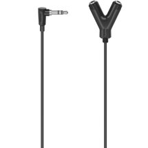 AUX-кабель разветвитель HAMA 3.5mm to 2x3.5mm (0.12m) - Black: фото 1 из 1