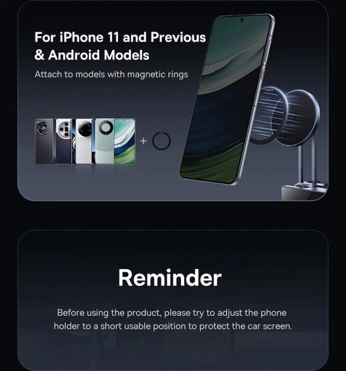 Автомобільний тримач Baseus MaxView Magnetic Car Mount (C40180701813-00) - Grey: фото 22 з 24