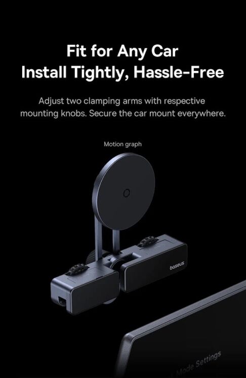 Автомобільний тримач Baseus MaxView Magnetic Car Mount (C40180701813-00) - Grey: фото 13 з 24