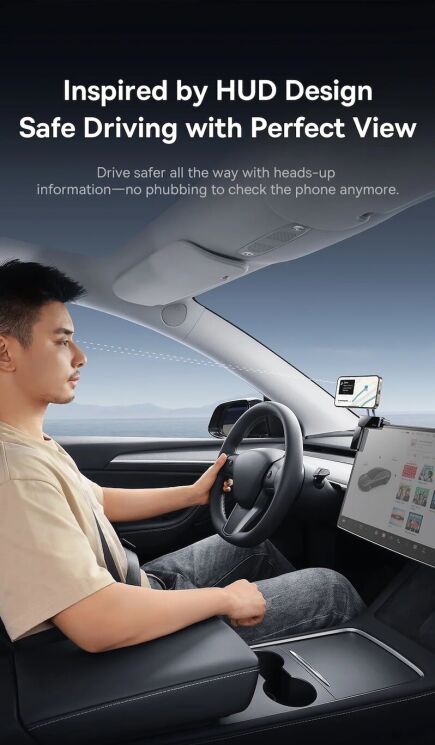 Автомобільний тримач Baseus MaxView Magnetic Car Mount (C40180701813-00) - Grey: фото 14 з 24