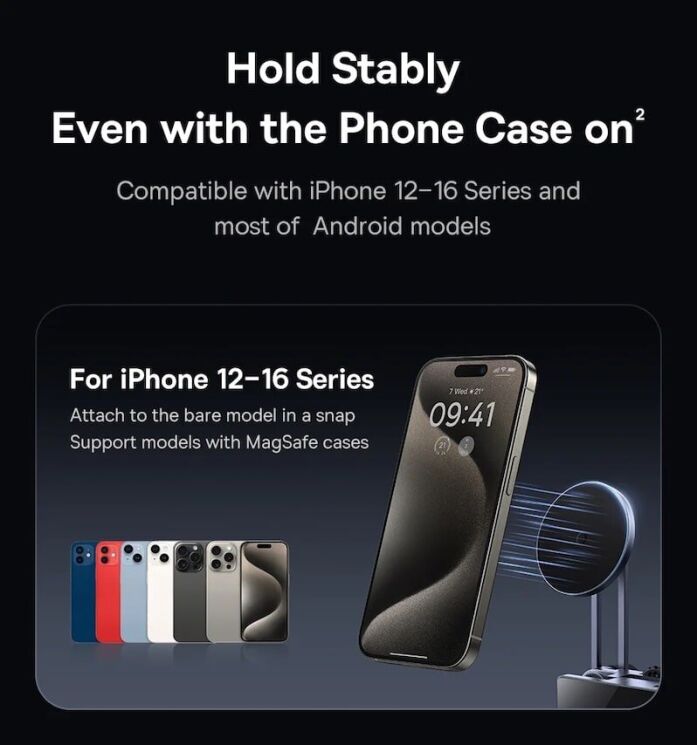 Автомобільний тримач Baseus MaxView Magnetic Car Mount (C40180701813-00) - Grey: фото 21 з 24