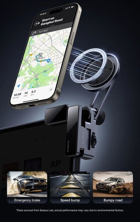Автомобільний тримач Baseus MaxView Magnetic Car Mount (C40180701813-00) - Grey: фото 15 з 24