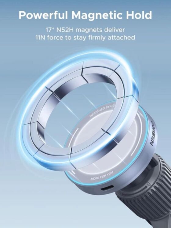 Автомобильный держатель с беспроводной зарядкой UGREEN W758 Magnetic Qi2.2 (25W) 55967 - Starlight Blue (982711L) Автомобильный держатель с беспроводной зарядкой UGREEN W758 Magnetic Qi2.2 (25W) 55967 - Starlight Blue: фото 6 из 13
