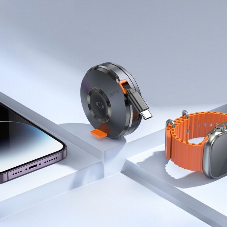 Бездротовий зарядний пристрій Hoco CQ18 2 in 1 (15W) + iWatch - Metal gray: фото 7 з 8