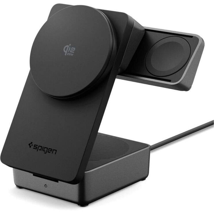 Беспроводное зарядное устройство Spigen Foldable Wireless Charger Stand (Mag Fit) 25W QI2.2 (ACH10398) - Black: фото 1 из 13
