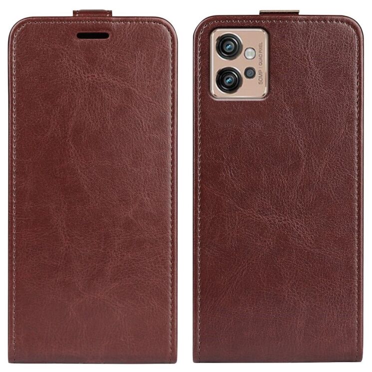 Чехол Deexe Flip Case для Motorola Moto G32 - Brown: фото 1 из 8