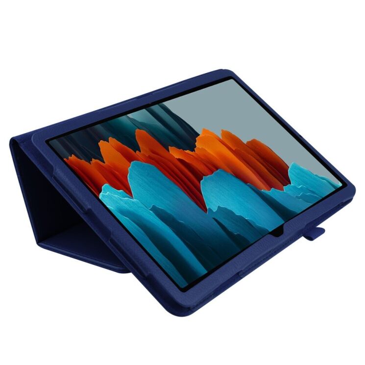 Чехол Deexe Folder Style для Samsung Galaxy Tab S7 Plus (T970/975) / S8 Plus (T800/806) - Dark Blue: фото 6 из 7