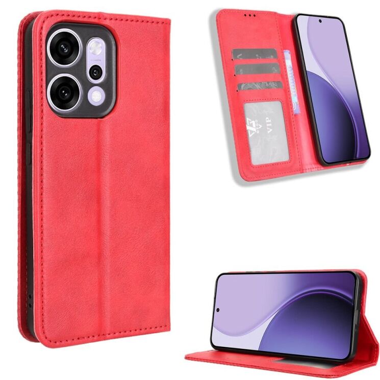 Чохол Deexe Retro Style для OPPO Reno 14 5G - Red: фото 2 з 19