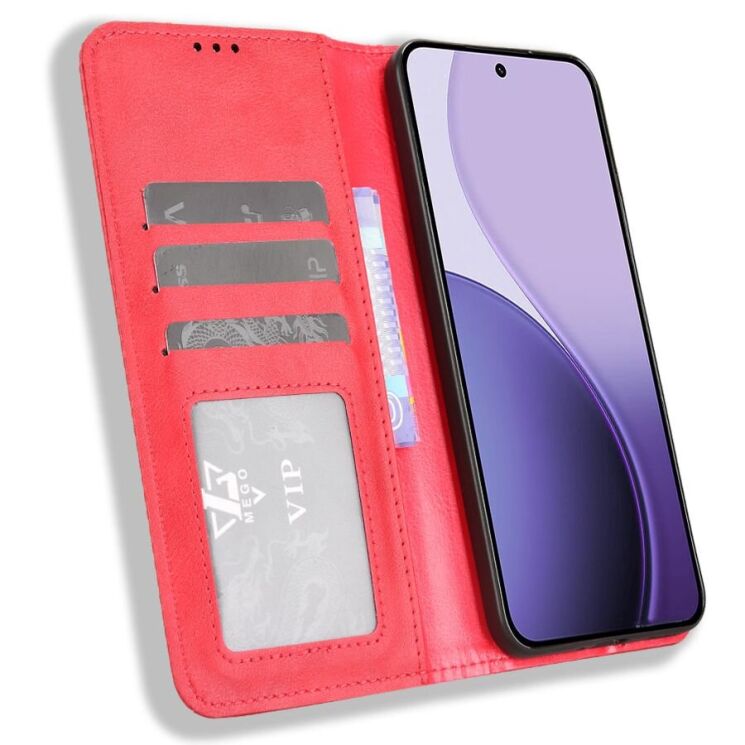 Чохол Deexe Retro Style для OPPO Reno 14 5G - Red: фото 6 з 19