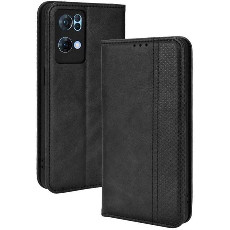 Чохол Deexe Retro Style для OPPO Reno 7 Pro - Black: фото 1 з 7