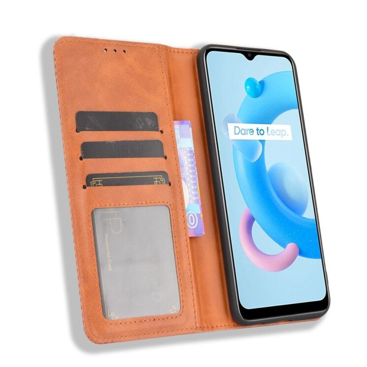 Чехол Deexe Retro Style для Realme C11 2021 - Brown: фото 4 из 12