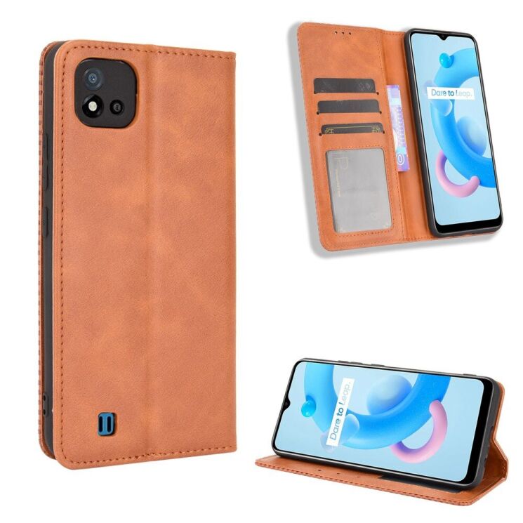 Чехол Deexe Retro Style для Realme C11 2021 - Brown: фото 6 из 12