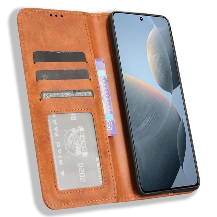 Чохол Deexe Retro Style для Xiaomi Poco F6 Pro - Brown: фото 2 з 7