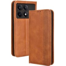 Чехол Deexe Retro Style для Xiaomi Poco F6 Pro - Brown: фото 1 из 7