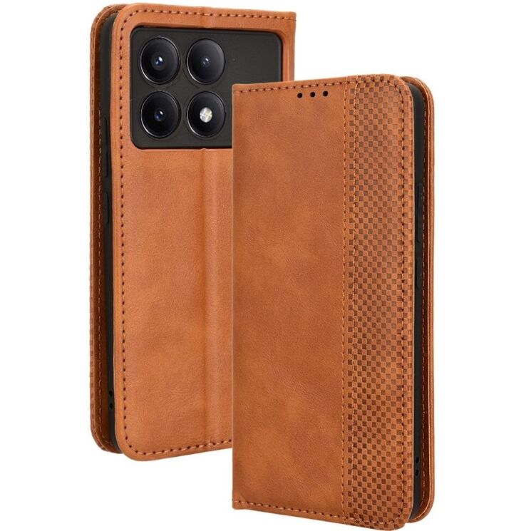 Чохол Deexe Retro Style для Xiaomi Poco F6 Pro - Brown: фото 1 з 7